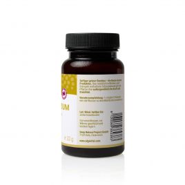 Algavital Bambus Silizium, 75 Kapseln à 433mg, dunkle Dose mit ockerfarbenen Aufdruck auf weißen Hintergrund