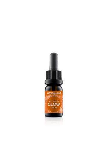 MEDIHEMP Glow Chaga-Extrakt & Hanf, 10ml, braune Flasche mit orangen Etikett