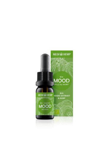 MEDIHEMP Mood Reishi-Extrakt & Hanf, 10ml, braune Flasche mit grassgrünem Etikett